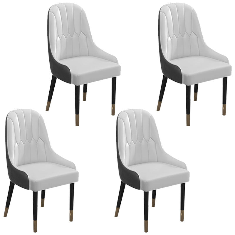 Nordic 1/4/5/7 Pieces Dining Set with Round Table and Leather Chairs Dinette Set 4 White Chairs Clearhalo 'Dining Room Sets' 'Dining Tables & Seating' 'dining_room_set' 'furn' 'furn_dining_room_set' 'Furniture' 'furniture_dining_room_set' 'Kitchen & Dining Furniture' 'kitchen&dining_furn' 'kitchen' 4400210