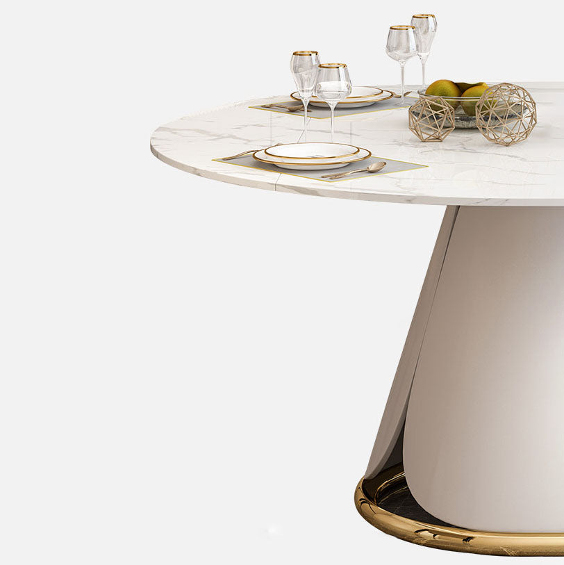 Nordic 1/4/5/7 Pieces Dining Set with Round Table and Leather Chairs Dinette Set Clearhalo 'Dining Room Sets' 'Dining Tables & Seating' 'dining_room_set' 'furn' 'furn_dining_room_set' 'Furniture' 'furniture_dining_room_set' 'Kitchen & Dining Furniture' 'kitchen&dining_furn' 'kitchen' 4400214