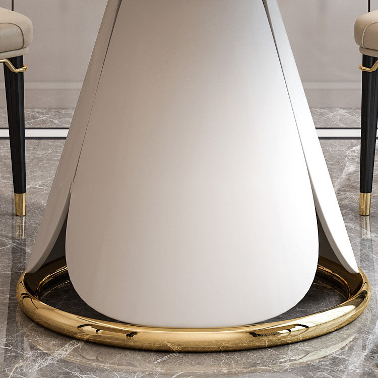 Nordic 1/4/5/7 Pieces Dining Set with Round Table and Leather Chairs Dinette Set Clearhalo 'Dining Room Sets' 'Dining Tables & Seating' 'dining_room_set' 'furn' 'furn_dining_room_set' 'Furniture' 'furniture_dining_room_set' 'Kitchen & Dining Furniture' 'kitchen&dining_furn' 'kitchen' 4400215