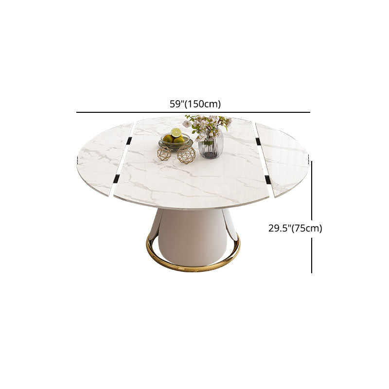 Nordic 1/4/5/7 Pieces Dining Set with Round Table and Leather Chairs Dinette Set Clearhalo 'Dining Room Sets' 'Dining Tables & Seating' 'dining_room_set' 'furn' 'furn_dining_room_set' 'Furniture' 'furniture_dining_room_set' 'Kitchen & Dining Furniture' 'kitchen&dining_furn' 'kitchen' 4400222