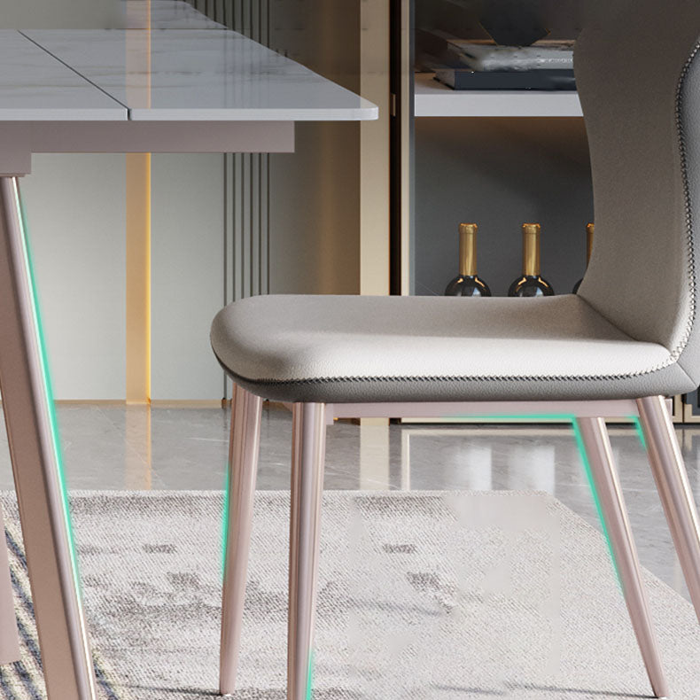 Extendable 1/4/5/7 Pieces Dining Set Sintered Stone Dining Table Set with Chairs Clearhalo 'Dining Room Sets' 'Dining Tables & Seating' 'dining_room_set' 'furn' 'furn_dining_room_set' 'Furniture' 'furniture_dining_room_set' 'Kitchen & Dining Furniture' 'kitchen&dining_furn' 'kitchen' 4400230