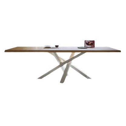 Rectangle Industrial Style Dining Table Solid Wood Fixed Table for Restaurant White Without Chairs Clearhalo ' dining_table' 'Dining Tables & Seating' 'Dining Tables' 'furn' 'furn_dining_table' 'Furniture' 'furniture_dining_table' 'Kitchen & Dining Furniture' 'kitchen&dining_furn' 'kitchen' 'kitchen_dining_table' 4400284
