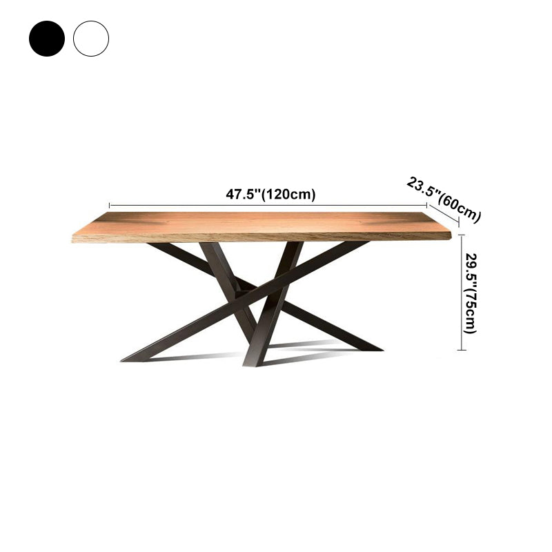 Rectangle Industrial Style Dining Table Solid Wood Fixed Table for Restaurant Clearhalo ' dining_table' 'Dining Tables & Seating' 'Dining Tables' 'furn' 'furn_dining_table' 'Furniture' 'furniture_dining_table' 'Kitchen & Dining Furniture' 'kitchen&dining_furn' 'kitchen' 'kitchen_dining_table' 4400285
