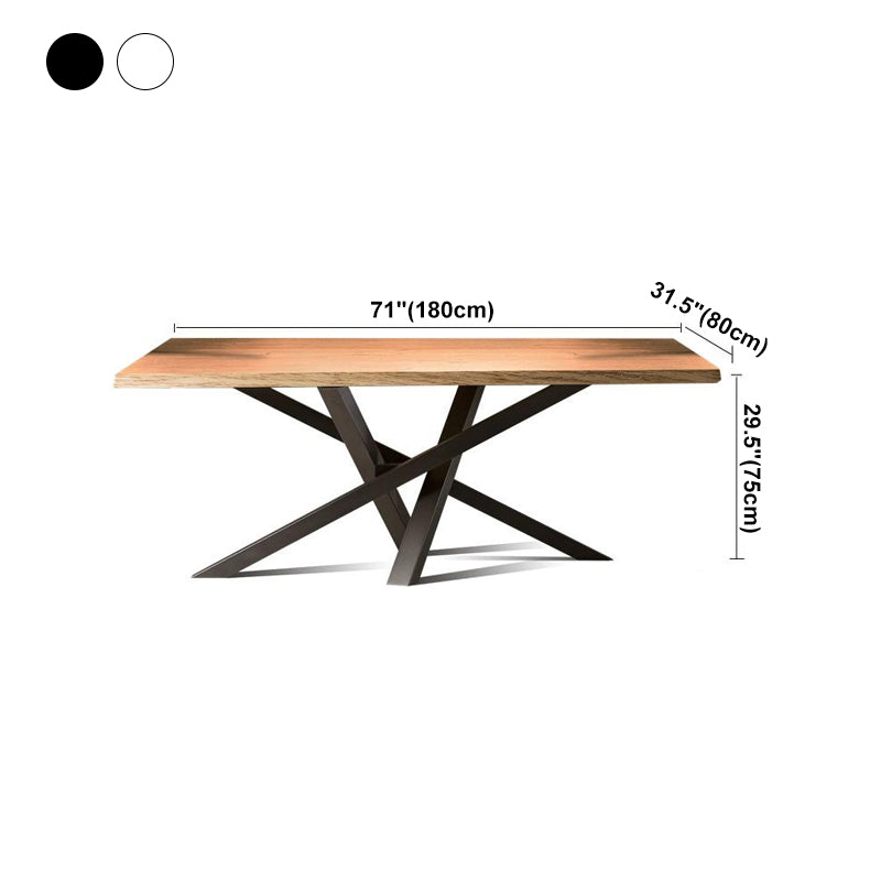 Rectangle Industrial Style Dining Table Solid Wood Fixed Table for Restaurant Clearhalo ' dining_table' 'Dining Tables & Seating' 'Dining Tables' 'furn' 'furn_dining_table' 'Furniture' 'furniture_dining_table' 'Kitchen & Dining Furniture' 'kitchen&dining_furn' 'kitchen' 'kitchen_dining_table' 4400288