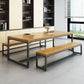 Rectangle Trestle Base Industrial Dining Table Solid Wood Fixed Table Clearhalo ' dining_table' 'Dining Tables & Seating' 'Dining Tables' 'furn' 'furn_dining_table' 'Furniture' 'furniture_dining_table' 'Kitchen & Dining Furniture' 'kitchen&dining_furn' 'kitchen' 'kitchen_dining_table' 4400302