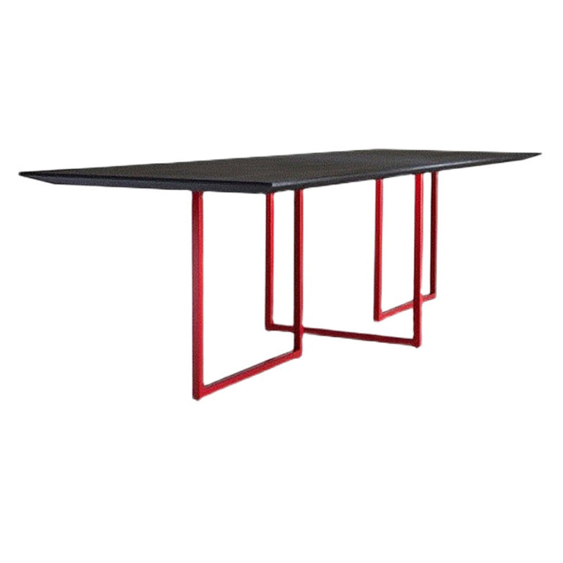 Solid Wood Top Dining Table Industrial Fixed Table for Dining Room Red Clearhalo ' dining_table' 'Dining Tables & Seating' 'Dining Tables' 'Furniture' 'furniture_dining_table' 'Kitchen & Dining Furniture' 'kitchen&dining_furn' 'kitchen' 'kitchen_dining_table' 4400316