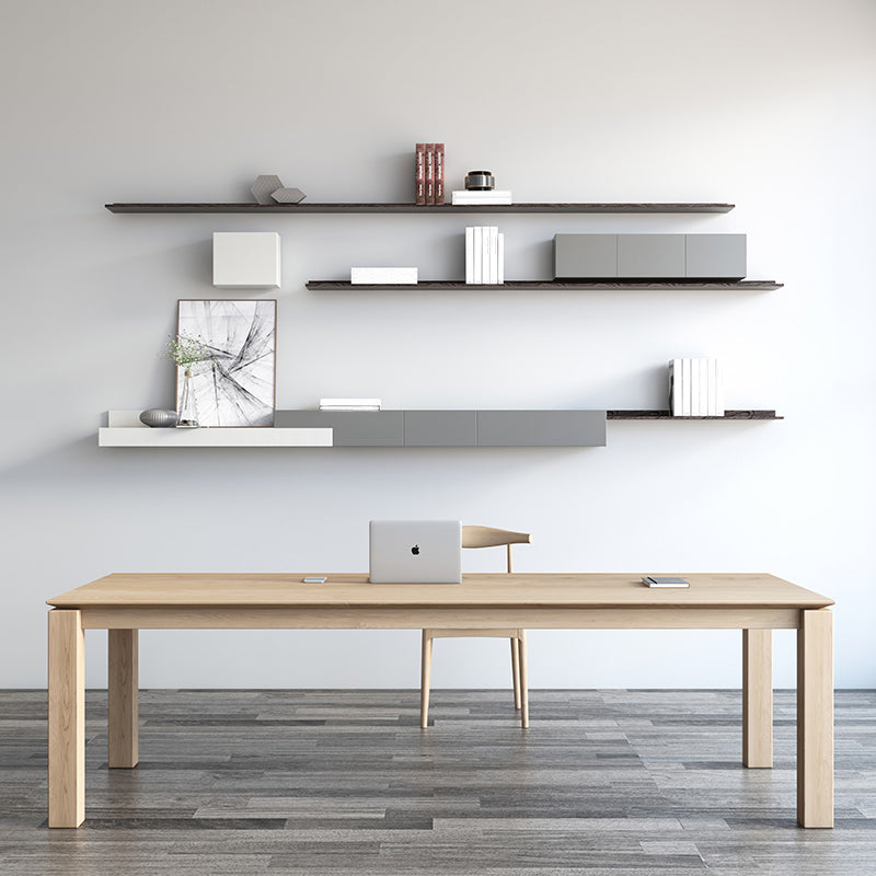 Rectangle 4 Legs Mid-Century Dining Table Solid Wood Fixed Table for Kitchen 70.9"L x 31.5"W x 29.5"H Clearhalo ' dining_table' 'Dining Tables & Seating' 'Dining Tables' 'Furniture' 'furniture_dining_table' 'Kitchen & Dining Furniture' 'kitchen&dining_furn' 'kitchen' 'kitchen_dining_table' 4400330