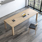 Rectangle 4 Legs Mid-Century Dining Table Solid Wood Fixed Table for Kitchen 78.7"L x 31.5"W x 29.5"H Clearhalo ' dining_table' 'Dining Tables & Seating' 'Dining Tables' 'Furniture' 'furniture_dining_table' 'Kitchen & Dining Furniture' 'kitchen&dining_furn' 'kitchen' 'kitchen_dining_table' 4400331