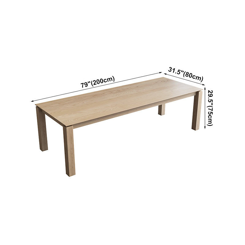 Rectangle 4 Legs Mid-Century Dining Table Solid Wood Fixed Table for Kitchen Clearhalo ' dining_table' 'Dining Tables & Seating' 'Dining Tables' 'Furniture' 'furniture_dining_table' 'Kitchen & Dining Furniture' 'kitchen&dining_furn' 'kitchen' 'kitchen_dining_table' 4400342