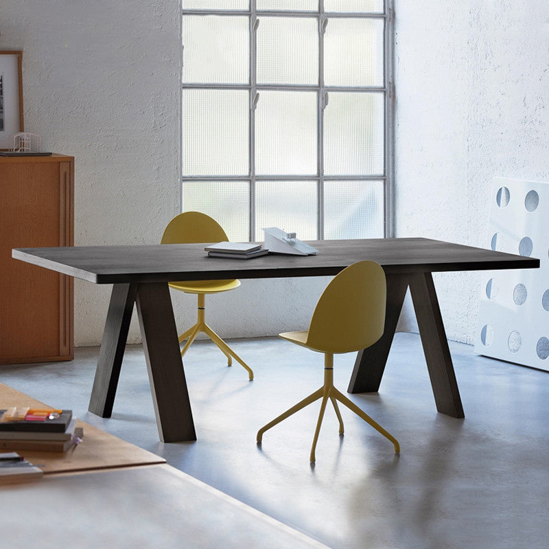 Industrial Rectangle Dining Table Pine Solid Wood Table with 4 Legs 63"L x 27.6"W x 29.5"H Black Clearhalo ' dining_table' 'Dining Tables & Seating' 'Dining Tables' 'Furniture' 'furniture_dining_table' 'Kitchen & Dining Furniture' 'kitchen&dining_furn' 'kitchen' 'kitchen_dining_table' 4400346