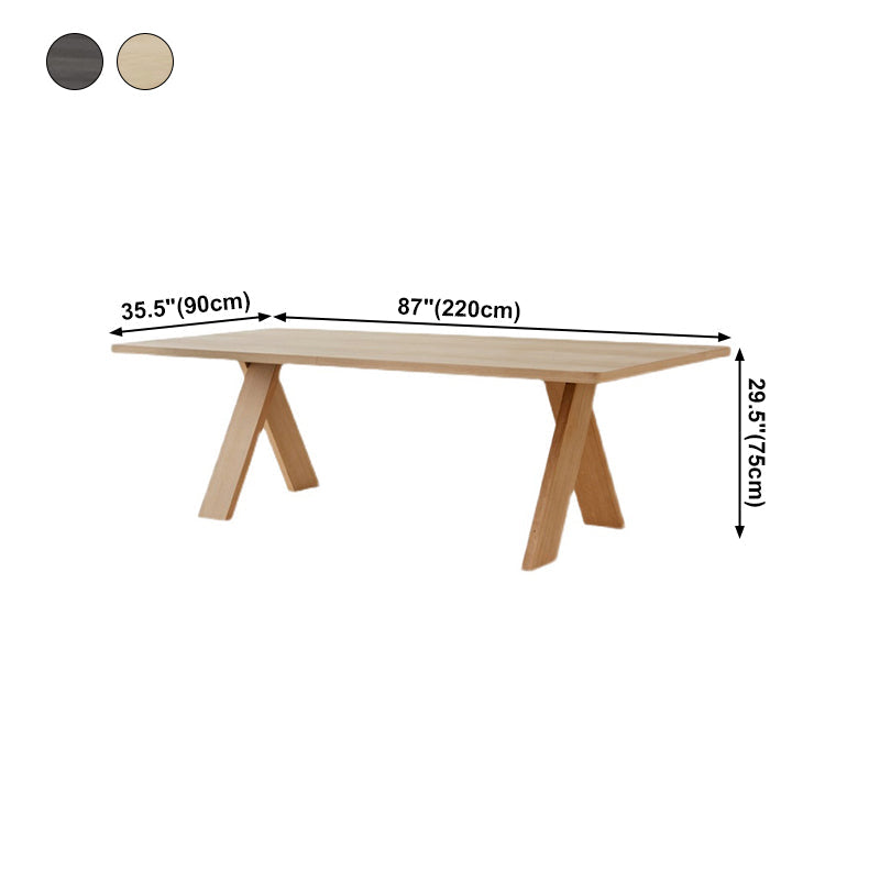 Industrial Rectangle Dining Table Pine Solid Wood Table with 4 Legs Clearhalo ' dining_table' 'Dining Tables & Seating' 'Dining Tables' 'Furniture' 'furniture_dining_table' 'Kitchen & Dining Furniture' 'kitchen&dining_furn' 'kitchen' 'kitchen_dining_table' 4400360