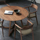 Round Modern Dining Table Brown Solid Wood Table with Double Pedestal Base Clearhalo ' dining_table' 'Dining Tables & Seating' 'Dining Tables' 'Furniture' 'furniture_dining_table' 'Kitchen & Dining Furniture' 'kitchen&dining_furn' 'kitchen' 'kitchen_dining_table' 4400366