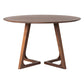 Round Modern Dining Table Brown Solid Wood Table with Double Pedestal Base Clearhalo ' dining_table' 'Dining Tables & Seating' 'Dining Tables' 'Furniture' 'furniture_dining_table' 'Kitchen & Dining Furniture' 'kitchen&dining_furn' 'kitchen' 'kitchen_dining_table' 4400367