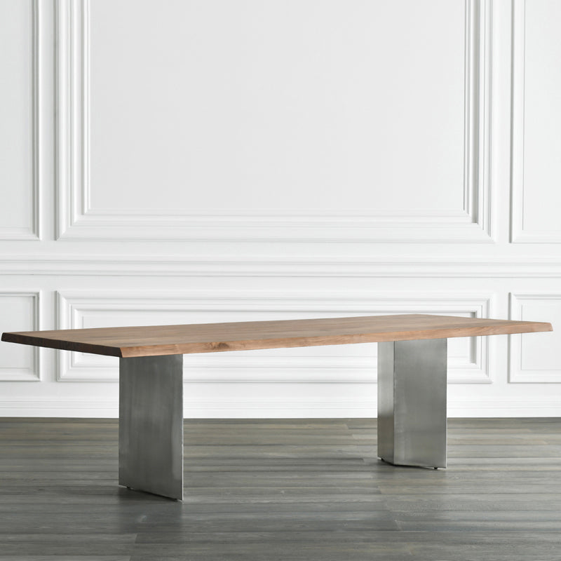 Rectangle Glam Dining Table Solid Wood Brown Fixed Table with Double Pedestal Base 63"L x 27.6"W x 29.5"H Clearhalo ' dining_table' 'Dining Tables & Seating' 'Dining Tables' 'Furniture' 'furniture_dining_table' 'Kitchen & Dining Furniture' 'kitchen&dining_furn' 'kitchen' 'kitchen_dining_table' 4400388