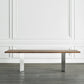 Rectangle Glam Dining Table Solid Wood Brown Fixed Table with Double Pedestal Base 86.6"L x 35.4"W x 29.5"H Clearhalo ' dining_table' 'Dining Tables & Seating' 'Dining Tables' 'Furniture' 'furniture_dining_table' 'Kitchen & Dining Furniture' 'kitchen&dining_furn' 'kitchen' 'kitchen_dining_table' 4400391