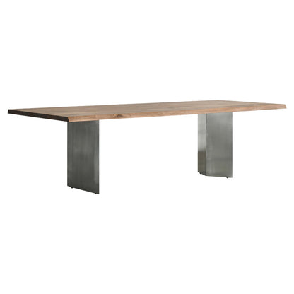 Rectangle Glam Dining Table Solid Wood Brown Fixed Table with Double Pedestal Base Clearhalo ' dining_table' 'Dining Tables & Seating' 'Dining Tables' 'Furniture' 'furniture_dining_table' 'Kitchen & Dining Furniture' 'kitchen&dining_furn' 'kitchen' 'kitchen_dining_table' 4400392
