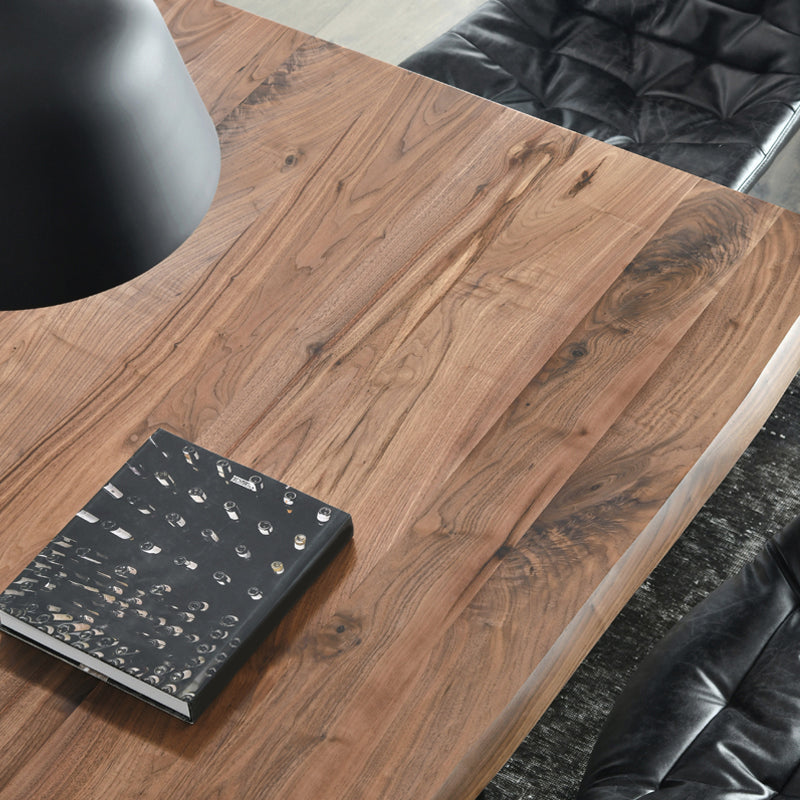 Rectangle Glam Dining Table Solid Wood Brown Fixed Table with Double Pedestal Base Clearhalo ' dining_table' 'Dining Tables & Seating' 'Dining Tables' 'Furniture' 'furniture_dining_table' 'Kitchen & Dining Furniture' 'kitchen&dining_furn' 'kitchen' 'kitchen_dining_table' 4400393