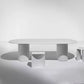 Oval Modern Dining Table Solid Wood Fixed Table with Double Pedestal Base White Without Chairs Clearhalo ' dining_table' 'Dining Tables & Seating' 'Dining Tables' 'furn' 'furn_dining_table' 'Furniture' 'furniture_dining_table' 'Kitchen & Dining Furniture' 'kitchen&dining_furn' 'kitchen' 'kitchen_dining_table' 4400408