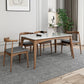 Medieval Modern Sintered Stone Table Kitchen Rectangle White Top Table with 4 Wood Legs 51.2"L x 31.5"W x 29.5"H Without Chairs Clearhalo ' dining_table' 'Dining Tables & Seating' 'Dining Tables' 'furn' 'furn_dining_table' 'Furniture' 'furniture_dining_table' 'Kitchen & Dining Furniture' 'kitchen&dining_furn' 'kitchen' 'kitchen_dining_table' 4400476