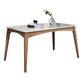Medieval Modern Sintered Stone Table Kitchen Rectangle White Top Table with 4 Wood Legs Clearhalo ' dining_table' 'Dining Tables & Seating' 'Dining Tables' 'furn' 'furn_dining_table' 'Furniture' 'furniture_dining_table' 'Kitchen & Dining Furniture' 'kitchen&dining_furn' 'kitchen' 'kitchen_dining_table' 4400477