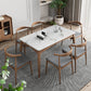 Medieval Modern Sintered Stone Table Kitchen Rectangle White Top Table with 4 Wood Legs Clearhalo ' dining_table' 'Dining Tables & Seating' 'Dining Tables' 'furn' 'furn_dining_table' 'Furniture' 'furniture_dining_table' 'Kitchen & Dining Furniture' 'kitchen&dining_furn' 'kitchen' 'kitchen_dining_table' 4400482