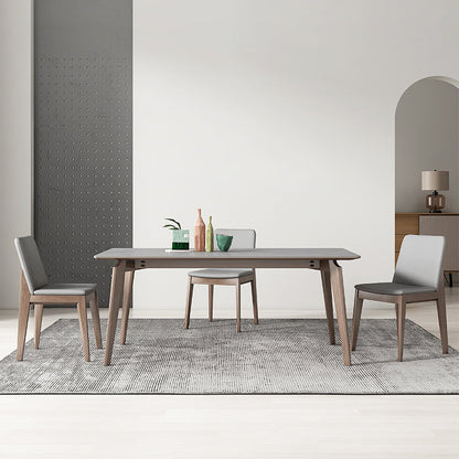 Medieval Modern Sintered Stone Table Rectangle Dining Table for Restaurant 55.1"L x 31.5"W x 29.5"H Without Chairs Clearhalo ' dining_table' 'Dining Tables & Seating' 'Dining Tables' 'furn' 'furn_dining_table' 'Furniture' 'furniture_dining_table' 'Kitchen & Dining Furniture' 'kitchen&dining_furn' 'kitchen' 'kitchen_dining_table' 4400488