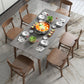 Medieval Modern Grey Table Rectangle Sintered Stone Table with 4 Legs for Restaurant 70.9"L x 31.5"W x 29.5"H Without Chairs Clearhalo ' dining_table' 'Dining Tables & Seating' 'Dining Tables' 'furn' 'furn_dining_table' 'Furniture' 'furniture_dining_table' 'Kitchen & Dining Furniture' 'kitchen&dining_furn' 'kitchen' 'kitchen_dining_table' 4400503