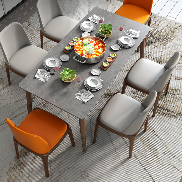 Medieval Modern Grey Table Rectangle Sintered Stone Table with 4 Legs for Restaurant Clearhalo ' dining_table' 'Dining Tables & Seating' 'Dining Tables' 'furn' 'furn_dining_table' 'Furniture' 'furniture_dining_table' 'Kitchen & Dining Furniture' 'kitchen&dining_furn' 'kitchen' 'kitchen_dining_table' 4400511