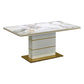 Luxury Sintered Stone Top Dining Table White Rectangle Table with Metal Pedestal Base Clearhalo ' dining_table' 'Dining Tables & Seating' 'Dining Tables' 'furn' 'furn_dining_table' 'Furniture' 'furniture_dining_table' 'Kitchen & Dining Furniture' 'kitchen&dining_furn' 'kitchen' 'kitchen_dining_table' 4400520