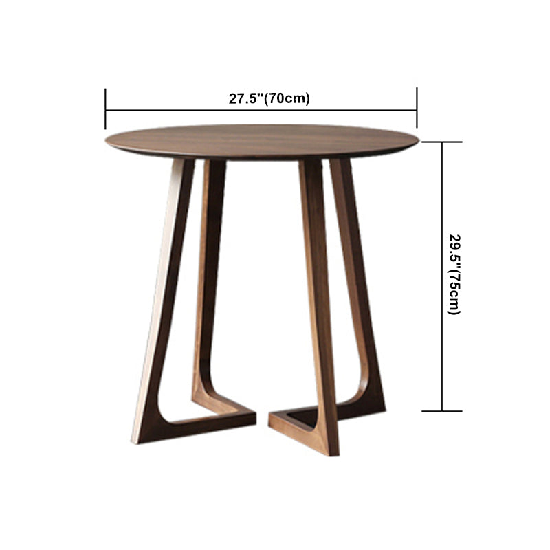 Round Casual Dining Table Brown Tone Fixed Table with Double Pedestal Base Clearhalo ' dining_table' 'Dining Tables & Seating' 'Dining Tables' 'furn' 'furn_dining_table' 'Furniture' 'furniture_dining_table' 'Kitchen & Dining Furniture' 'kitchen&dining_furn' 'kitchen' 'kitchen_dining_table' 4400535