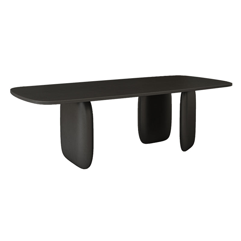 Rectangle Minimalist Dining Table Black Solid Wood Fixed Table for Restaurant Clearhalo ' dining_table' 'Dining Tables & Seating' 'Dining Tables' 'furn' 'furn_dining_table' 'Furniture' 'furniture_dining_table' 'Kitchen & Dining Furniture' 'kitchen&dining_furn' 'kitchen' 'kitchen_dining_table' 4400554