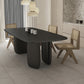 Rectangle Minimalist Dining Table Black Solid Wood Fixed Table for Restaurant Clearhalo ' dining_table' 'Dining Tables & Seating' 'Dining Tables' 'furn' 'furn_dining_table' 'Furniture' 'furniture_dining_table' 'Kitchen & Dining Furniture' 'kitchen&dining_furn' 'kitchen' 'kitchen_dining_table' 4400559