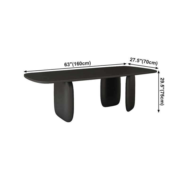 Rectangle Minimalist Dining Table Black Solid Wood Fixed Table for Restaurant Clearhalo ' dining_table' 'Dining Tables & Seating' 'Dining Tables' 'furn' 'furn_dining_table' 'Furniture' 'furniture_dining_table' 'Kitchen & Dining Furniture' 'kitchen&dining_furn' 'kitchen' 'kitchen_dining_table' 4400561