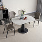 Extendable Round Dining Table Modern Sintered Stone Table with Metal Pedestal Base Clearhalo ' dining_table' 'Dining Tables & Seating' 'Dining Tables' 'furn' 'furn_dining_table' 'Furniture' 'furniture_dining_table' 'Kitchen & Dining Furniture' 'kitchen&dining_furn' 'kitchen' 'kitchen_dining_table' 4400567