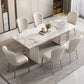 Luxury Sintered Stone Dining Table Extendable Rectangle Table with Double Pedestal Base 70.9"L x 33.5"W x 29.5"H Without Chairs Clearhalo ' dining_table' 'Dining Tables & Seating' 'Dining Tables' 'furn' 'furn_dining_table' 'Furniture' 'furniture_dining_table' 'Kitchen & Dining Furniture' 'kitchen&dining_furn' 'kitchen' 'kitchen_dining_table' 4400576
