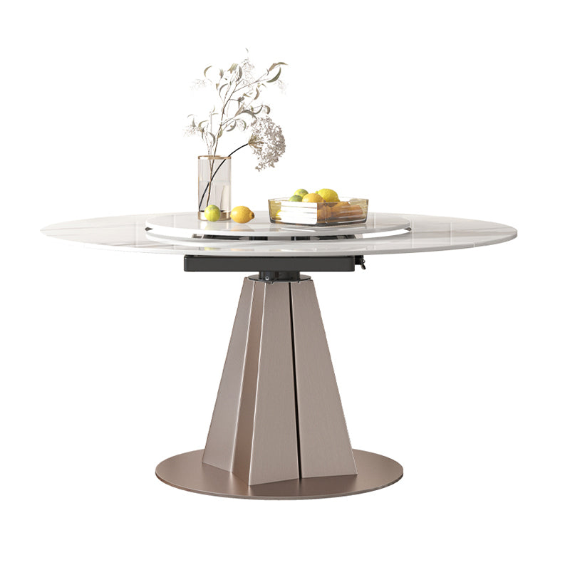 Nordic 1/4/5/6/7/9 Pieces Dining Set Stone Round Table and Leather Chairs Dinette Set Clearhalo 'Dining Room Sets' 'Dining Tables & Seating' 'dining_room_set' 'furn' 'furn_dining_room_set' 'Furniture' 'furniture_dining_room_set' 'Kitchen & Dining Furniture' 'kitchen&dining_furn' 'kitchen' 4400591