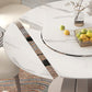 Nordic 1/4/5/6/7/9 Pieces Dining Set Stone Round Table and Leather Chairs Dinette Set Clearhalo 'Dining Room Sets' 'Dining Tables & Seating' 'dining_room_set' 'furn' 'furn_dining_room_set' 'Furniture' 'furniture_dining_room_set' 'Kitchen & Dining Furniture' 'kitchen&dining_furn' 'kitchen' 4400593