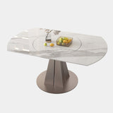 Nordic 1/4/5/6/7/9 Pieces Dining Set Stone Round Table and Leather Chairs Dinette Set Clearhalo 'Dining Room Sets' 'Dining Tables & Seating' 'dining_room_set' 'furn' 'furn_dining_room_set' 'Furniture' 'furniture_dining_room_set' 'Kitchen & Dining Furniture' 'kitchen&dining_furn' 'kitchen' 4400596