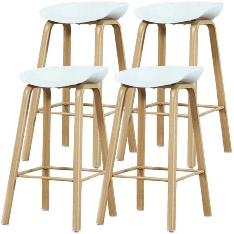 Iron Scandinavian Style Counter Stools Backless Bar Stools with Bucket Seat White 4 Piece Set Clearhalo 'Bar Furniture' 'Bar Stools' 'bar_stools' 'furn' 'furn_bar_stools' 'furniture_bar_stools' 'Kitchen & Dining Furniture' 'kitchen&dining_furn' 'kitchen' 'kitchen_furn' Furniture' 4400617