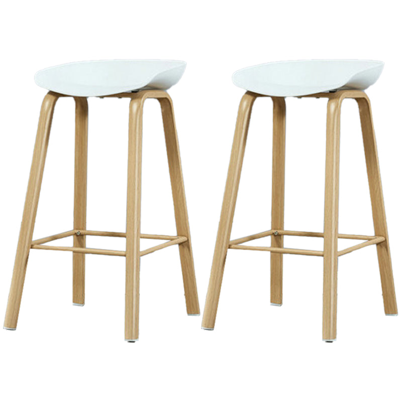 Iron Scandinavian Style Counter Stools Backless Bar Stools with Bucket Seat White 2 Piece Set Clearhalo 'Bar Furniture' 'Bar Stools' 'bar_stools' 'furn' 'furn_bar_stools' 'furniture_bar_stools' 'Kitchen & Dining Furniture' 'kitchen&dining_furn' 'kitchen' 'kitchen_furn' Furniture' 4400619