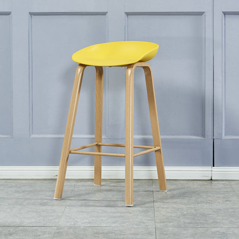 Iron Scandinavian Style Counter Stools Backless Bar Stools with Bucket Seat Yellow 1 Piece Clearhalo 'Bar Furniture' 'Bar Stools' 'bar_stools' 'furn' 'furn_bar_stools' 'furniture_bar_stools' 'Kitchen & Dining Furniture' 'kitchen&dining_furn' 'kitchen' 'kitchen_furn' Furniture' 4400620