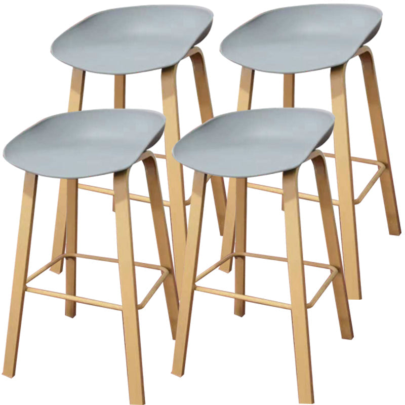Iron Scandinavian Style Counter Stools Backless Bar Stools with Bucket Seat Grey 4 Piece Set Clearhalo 'Bar Furniture' 'Bar Stools' 'bar_stools' 'furn' 'furn_bar_stools' 'furniture_bar_stools' 'Kitchen & Dining Furniture' 'kitchen&dining_furn' 'kitchen' 'kitchen_furn' Furniture' 4400621