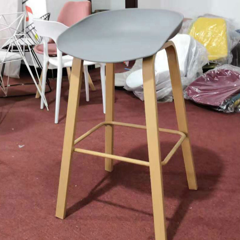 Iron Scandinavian Style Counter Stools Backless Bar Stools with Bucket Seat Grey 1 Piece Clearhalo 'Bar Furniture' 'Bar Stools' 'bar_stools' 'furn' 'furn_bar_stools' 'furniture_bar_stools' 'Kitchen & Dining Furniture' 'kitchen&dining_furn' 'kitchen' 'kitchen_furn' Furniture' 4400623
