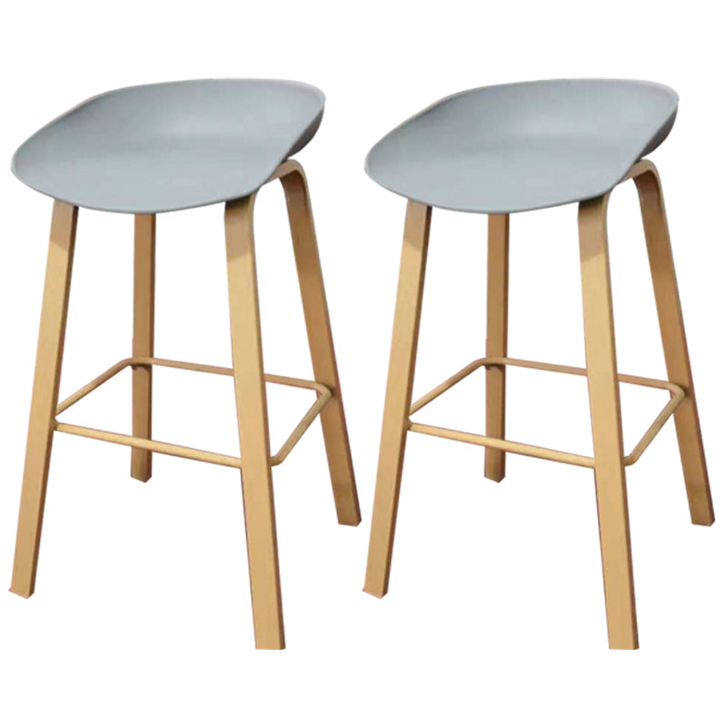 Iron Scandinavian Style Counter Stools Backless Bar Stools with Bucket Seat Grey 2 Piece Set Clearhalo 'Bar Furniture' 'Bar Stools' 'bar_stools' 'furn' 'furn_bar_stools' 'furniture_bar_stools' 'Kitchen & Dining Furniture' 'kitchen&dining_furn' 'kitchen' 'kitchen_furn' Furniture' 4400624