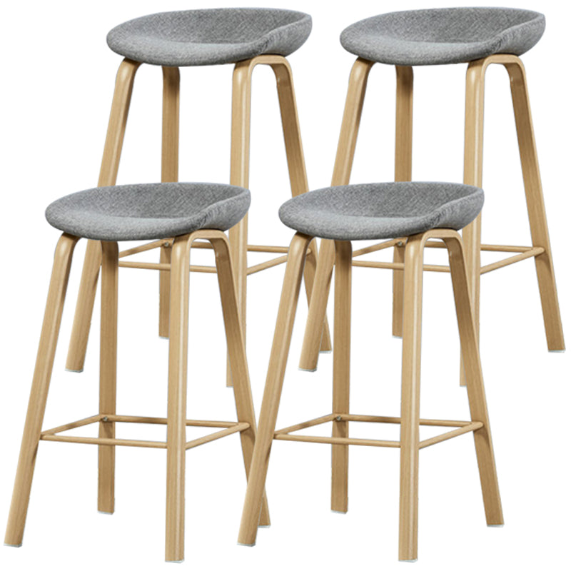 Iron Scandinavian Style Counter Stools Backless Bar Stools with Bucket Seat Light Gray 4 Piece Set Clearhalo 'Bar Furniture' 'Bar Stools' 'bar_stools' 'furn' 'furn_bar_stools' 'furniture_bar_stools' 'Kitchen & Dining Furniture' 'kitchen&dining_furn' 'kitchen' 'kitchen_furn' Furniture' 4400627
