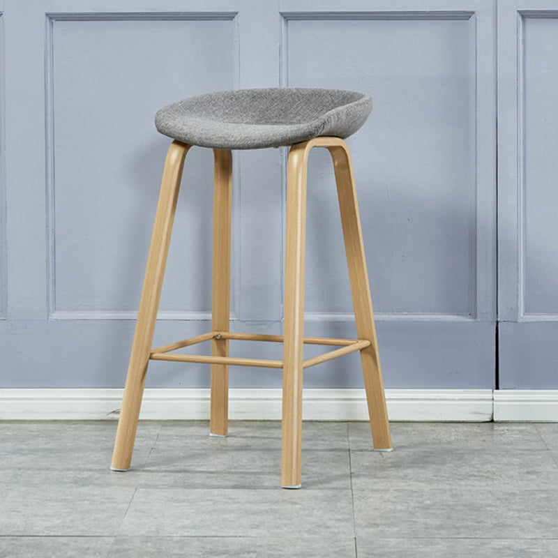 Iron Scandinavian Style Counter Stools Backless Bar Stools with Bucket Seat Light Gray 1 Piece Clearhalo 'Bar Furniture' 'Bar Stools' 'bar_stools' 'furn' 'furn_bar_stools' 'furniture_bar_stools' 'Kitchen & Dining Furniture' 'kitchen&dining_furn' 'kitchen' 'kitchen_furn' Furniture' 4400629