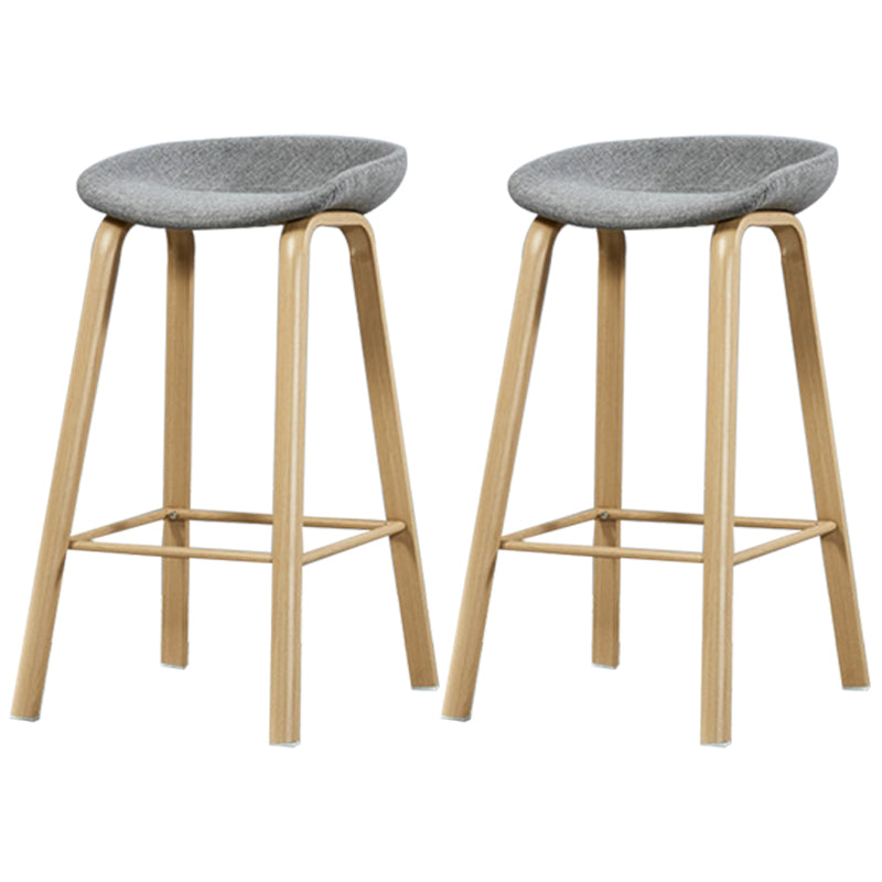Iron Scandinavian Style Counter Stools Backless Bar Stools with Bucket Seat Light Gray 2 Piece Set Clearhalo 'Bar Furniture' 'Bar Stools' 'bar_stools' 'furn' 'furn_bar_stools' 'furniture_bar_stools' 'Kitchen & Dining Furniture' 'kitchen&dining_furn' 'kitchen' 'kitchen_furn' Furniture' 4400630