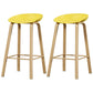 Iron Scandinavian Style Counter Stools Backless Bar Stools with Bucket Seat Yellow 2 Piece Set Clearhalo 'Bar Furniture' 'Bar Stools' 'bar_stools' 'furn' 'furn_bar_stools' 'furniture_bar_stools' 'Kitchen & Dining Furniture' 'kitchen&dining_furn' 'kitchen' 'kitchen_furn' Furniture' 4400633