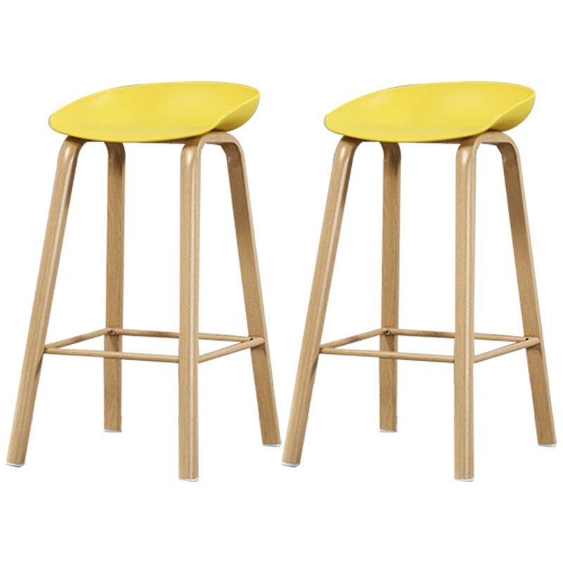 Iron Scandinavian Style Counter Stools Backless Bar Stools with Bucket Seat Yellow 2 Piece Set Clearhalo 'Bar Furniture' 'Bar Stools' 'bar_stools' 'furn' 'furn_bar_stools' 'furniture_bar_stools' 'Kitchen & Dining Furniture' 'kitchen&dining_furn' 'kitchen' 'kitchen_furn' Furniture' 4400633