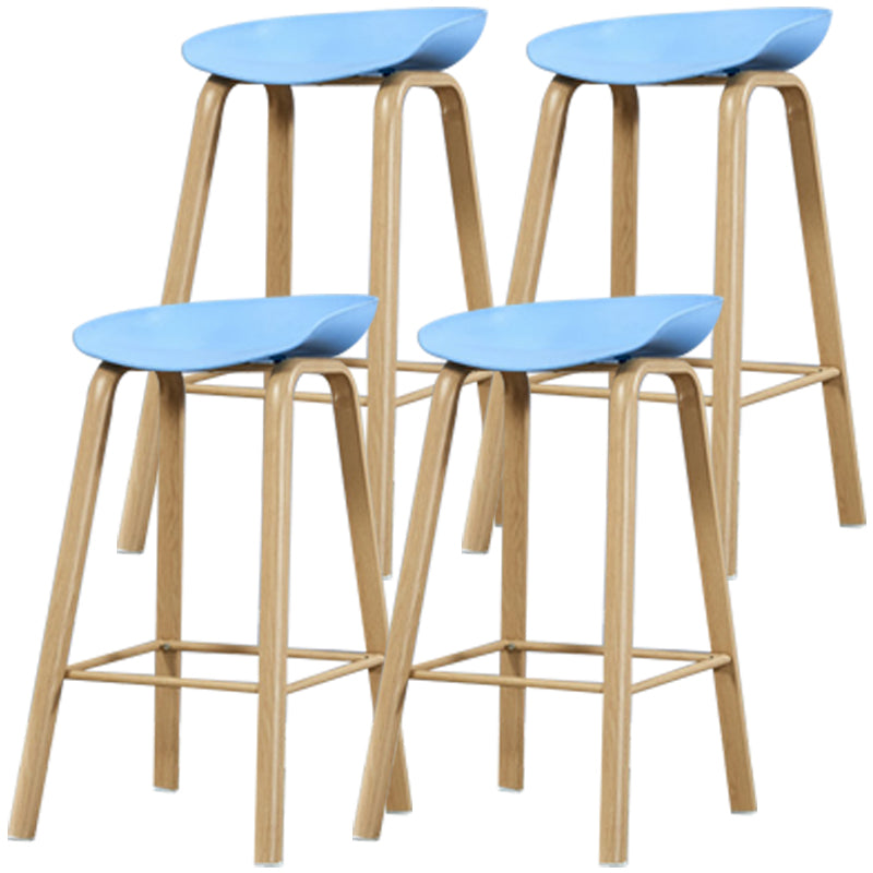 Iron Scandinavian Style Counter Stools Backless Bar Stools with Bucket Seat Blue 4 Piece Set Clearhalo 'Bar Furniture' 'Bar Stools' 'bar_stools' 'furn' 'furn_bar_stools' 'furniture_bar_stools' 'Kitchen & Dining Furniture' 'kitchen&dining_furn' 'kitchen' 'kitchen_furn' Furniture' 4400634